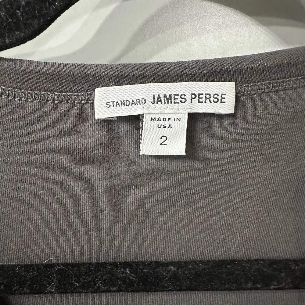 JAMES PERSE Gray Ruched Long Sleeve Midi Dress Size 2 Medium - Image 6