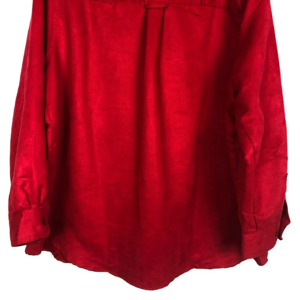 Woman Within Button Front Shirt Womens 1X Relaxed Holiday Christmas Party Event - Image 8