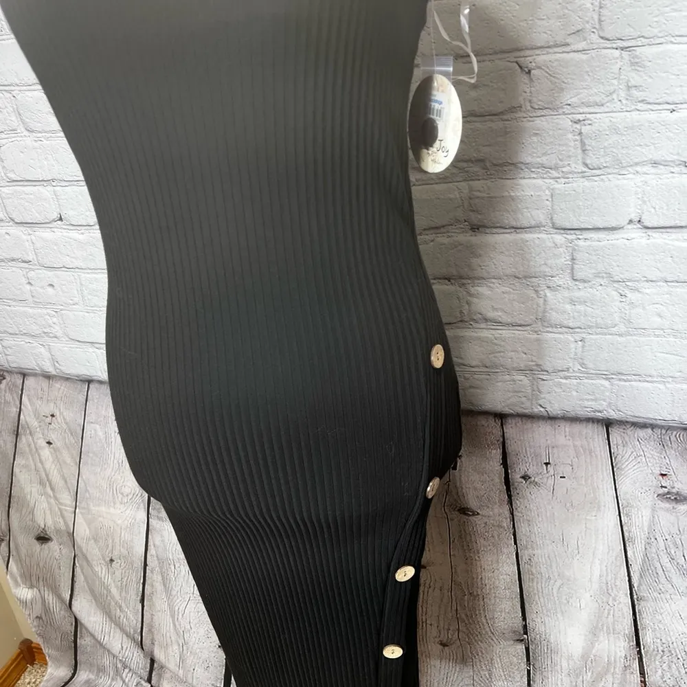 Nwt jolie & joy ribbed knit dress med Black - Image 3