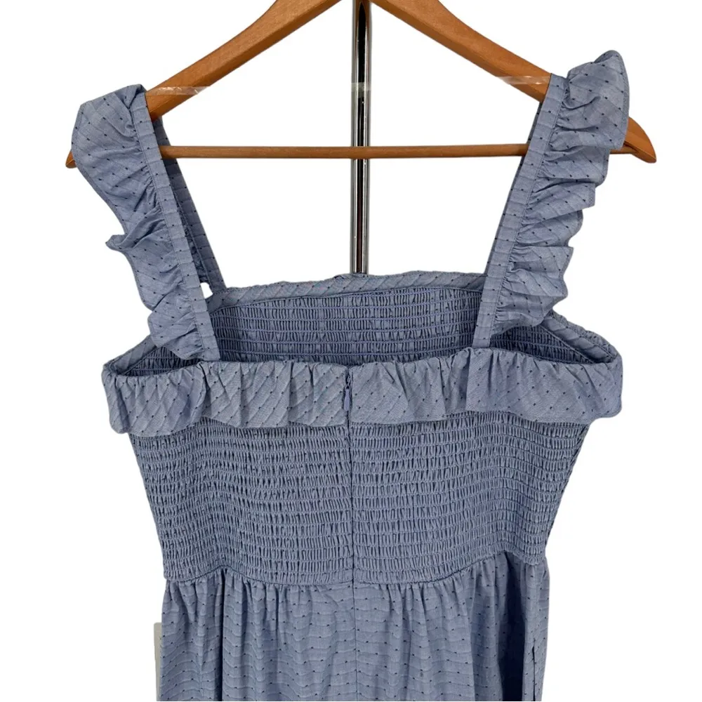 Gal Meets Glam Belinda Tiered Maxi Dress Blue Smocked Bust Ruffle Trim 4 NWT - Image 6