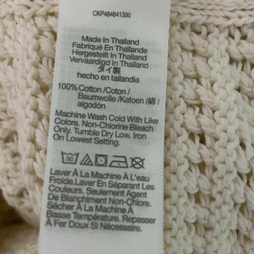 Madewell Women's Crochet Knit Crewneck Ivory Sweater Tank XXS New - Image 9