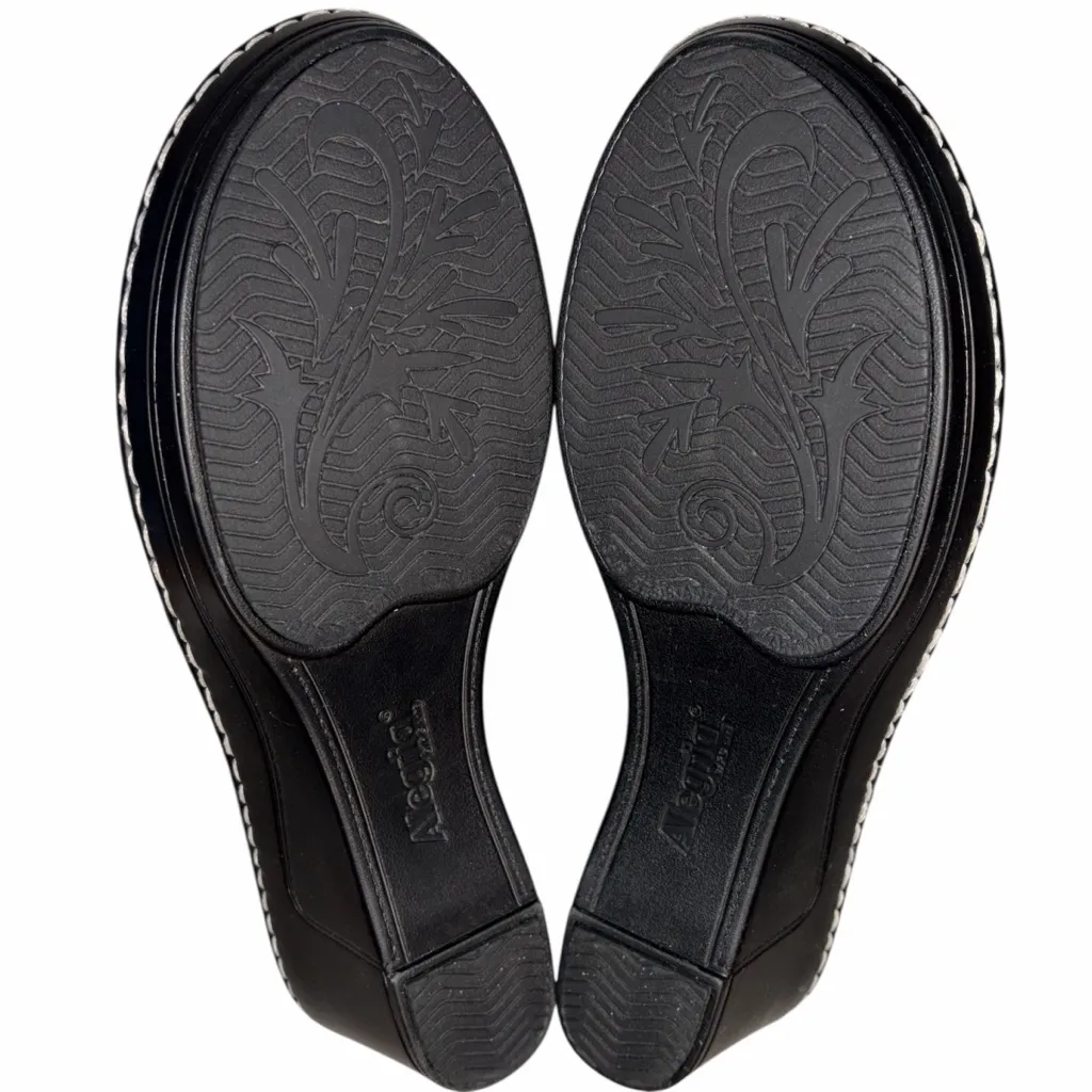 Alegria Loti White Floral Bloom Wedge Slide Sandals Shoes size 39 - Image 9