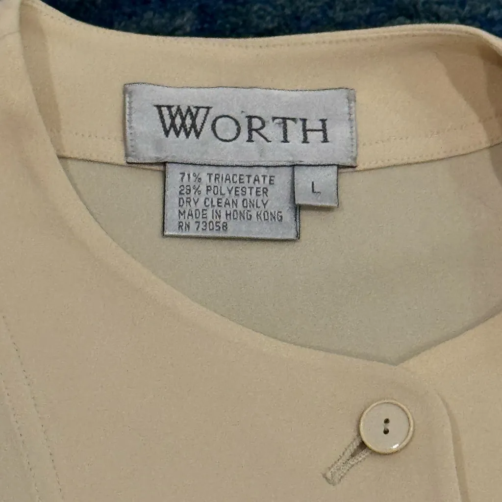 Vintage Worth New York Longline Jacket Blouse L Yellow Old Money Quiet Luxury Size L - Image 3