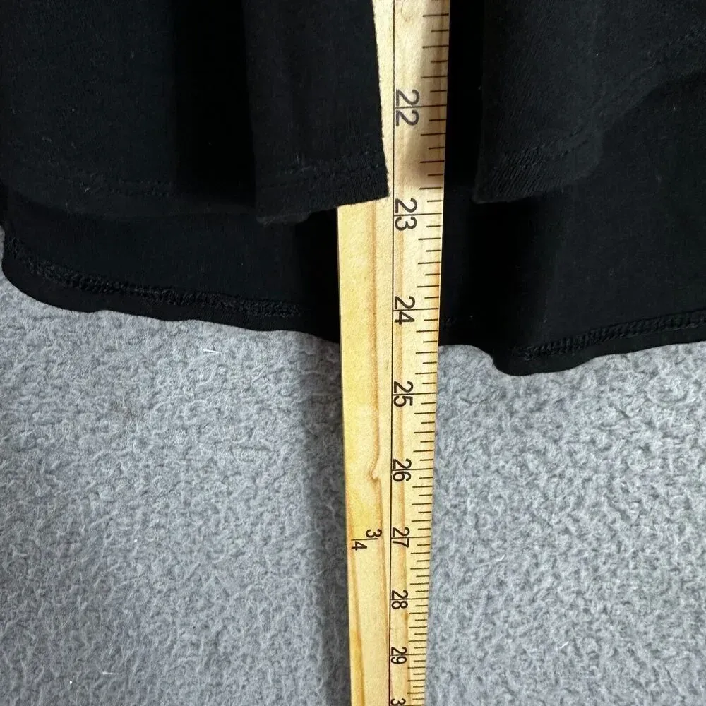 white‎ house black market top womens XSP black button accent ruffle long sleeve - Image 2