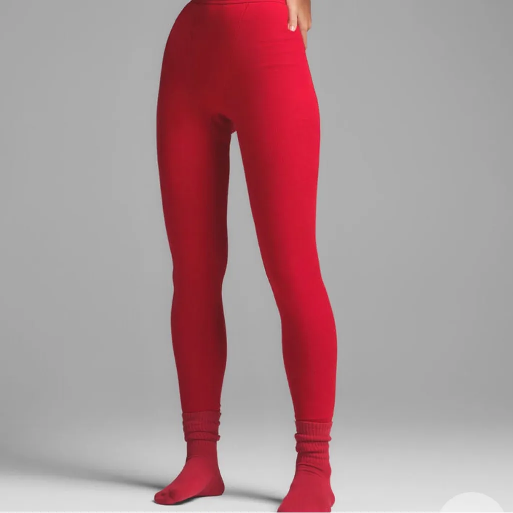 SKIMS Ribbed Leggings and Cotton Long Sleeve Jersey T-Shirt Set - Image 8