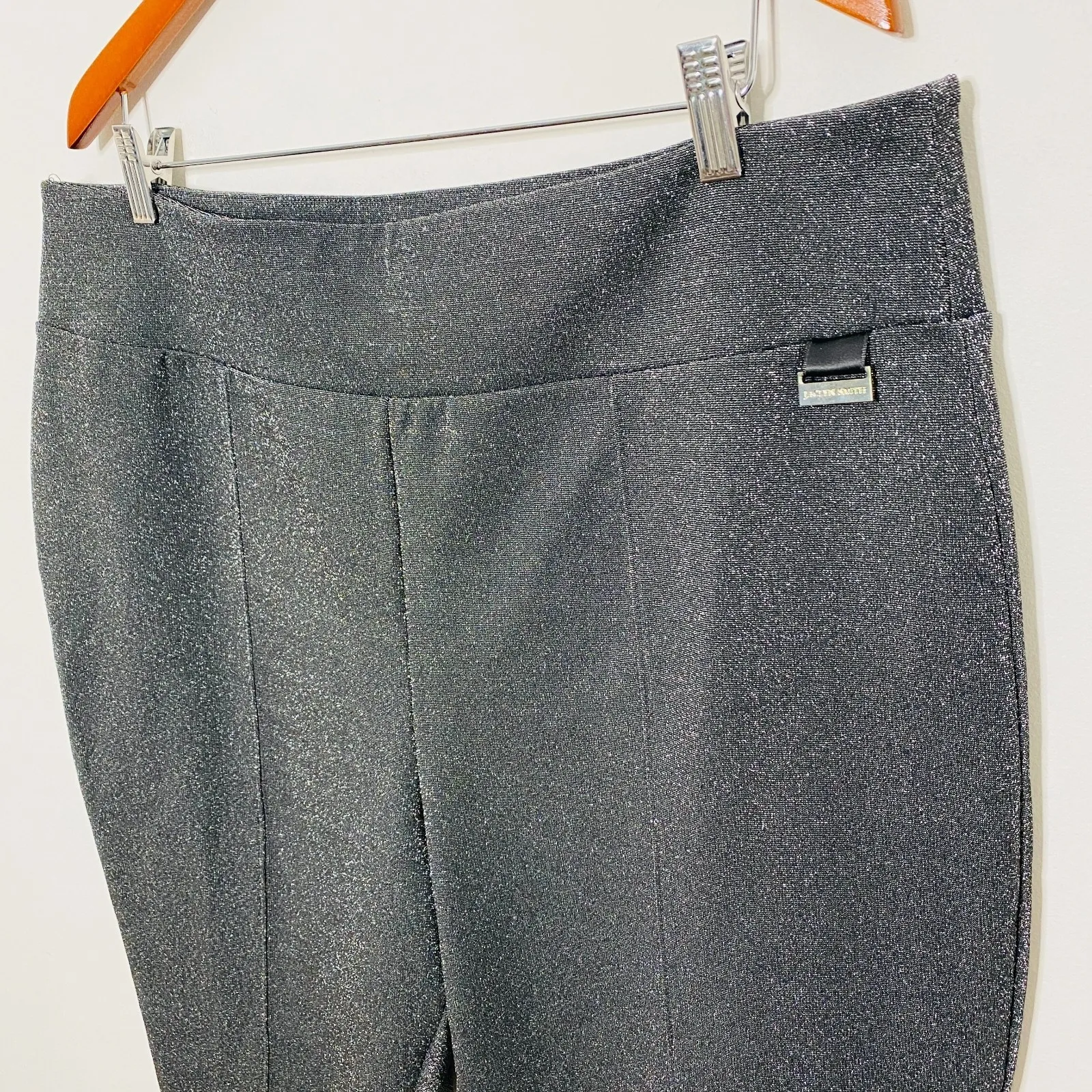 Jaclyn Smith Metallic Sparkly Skinny Stretch Dress Pants Holiday Chic Look XXL - Image 4