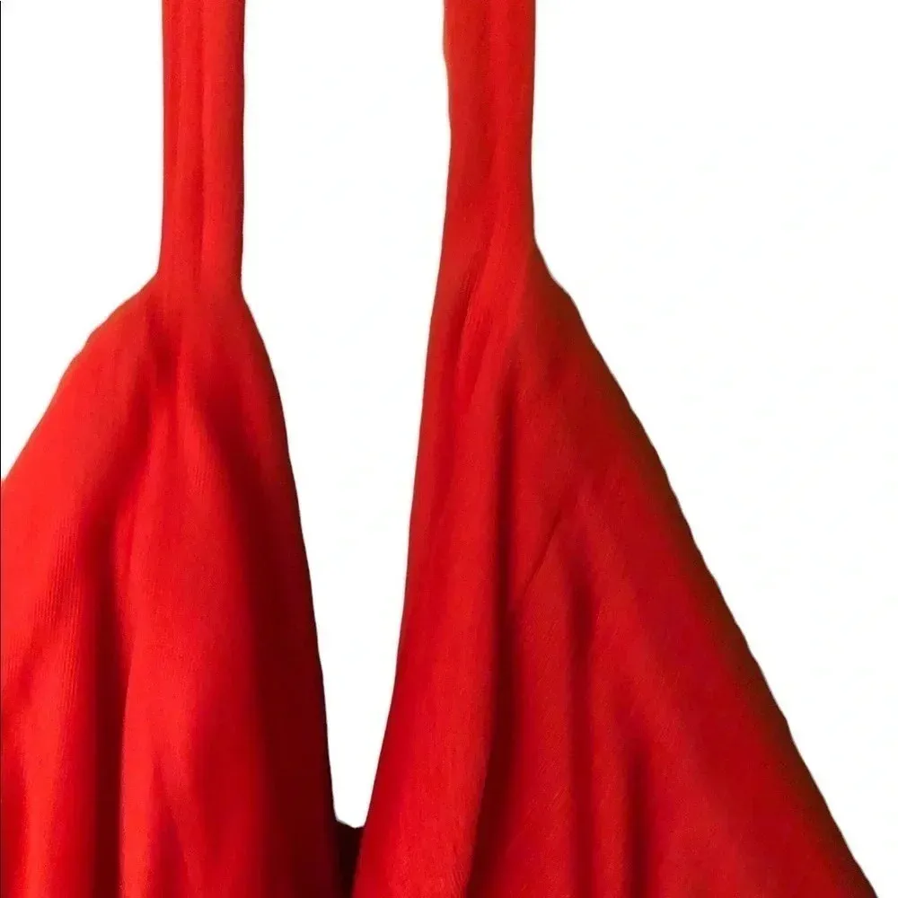 Vintage 70s red halter rhinestone special occasion maxi dress Old Hollywood Size M - Image 11
