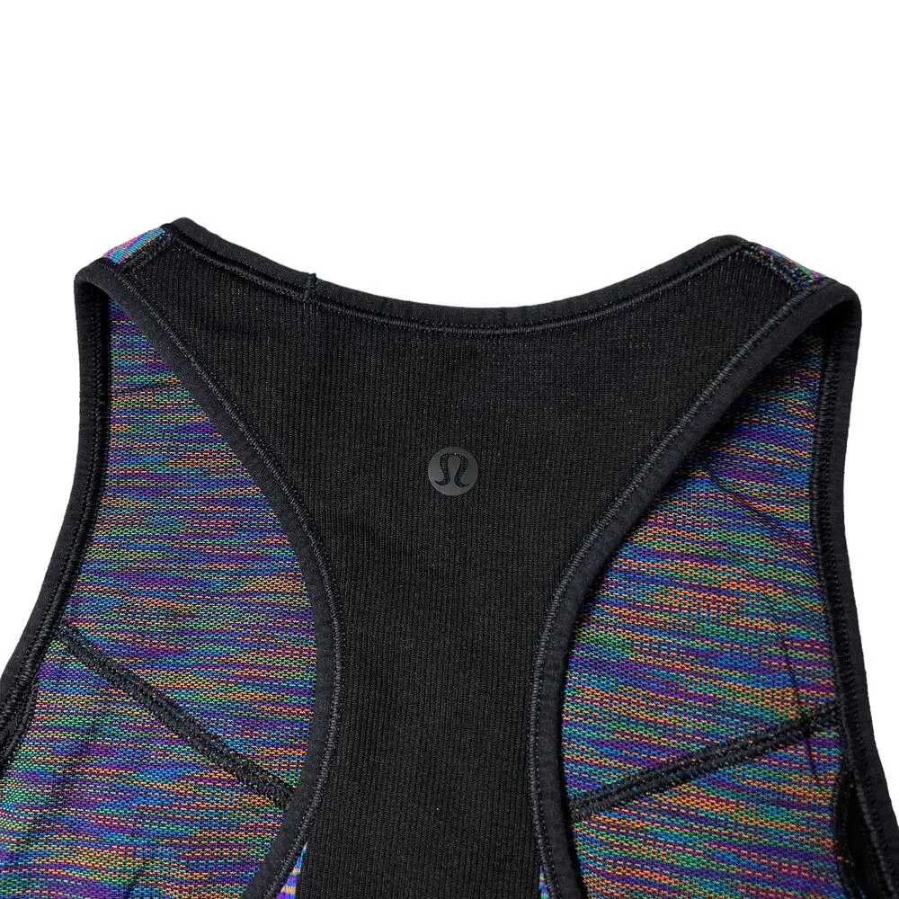 lululemon love revealed high neck bra crop top black rainbow - Image 4