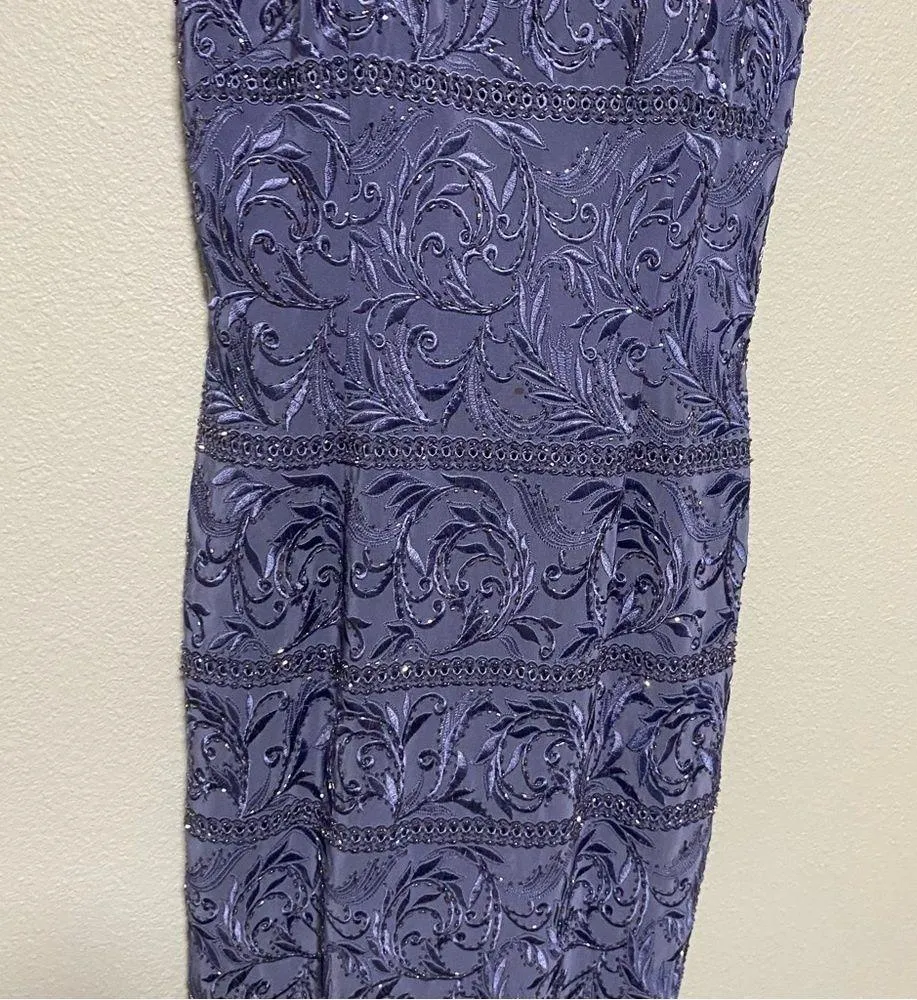 Montage Collection Vintage Purple Beaded Maxi Dress 6 - Image 3