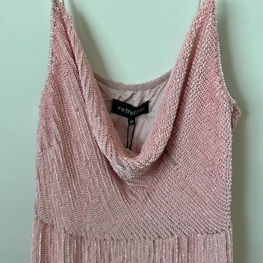 Retrofete Jill Sequin Embellished Mini Dress in Pink Marshmallow Size: M - Image 6
