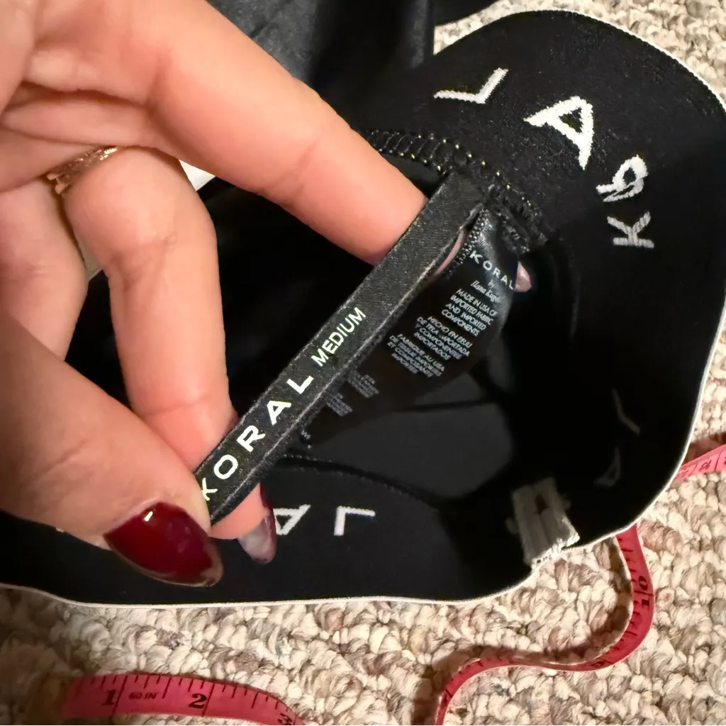 Koral Streamline High Rise Infinity Biker Shorts Black Logo- Size Medium - Image 4