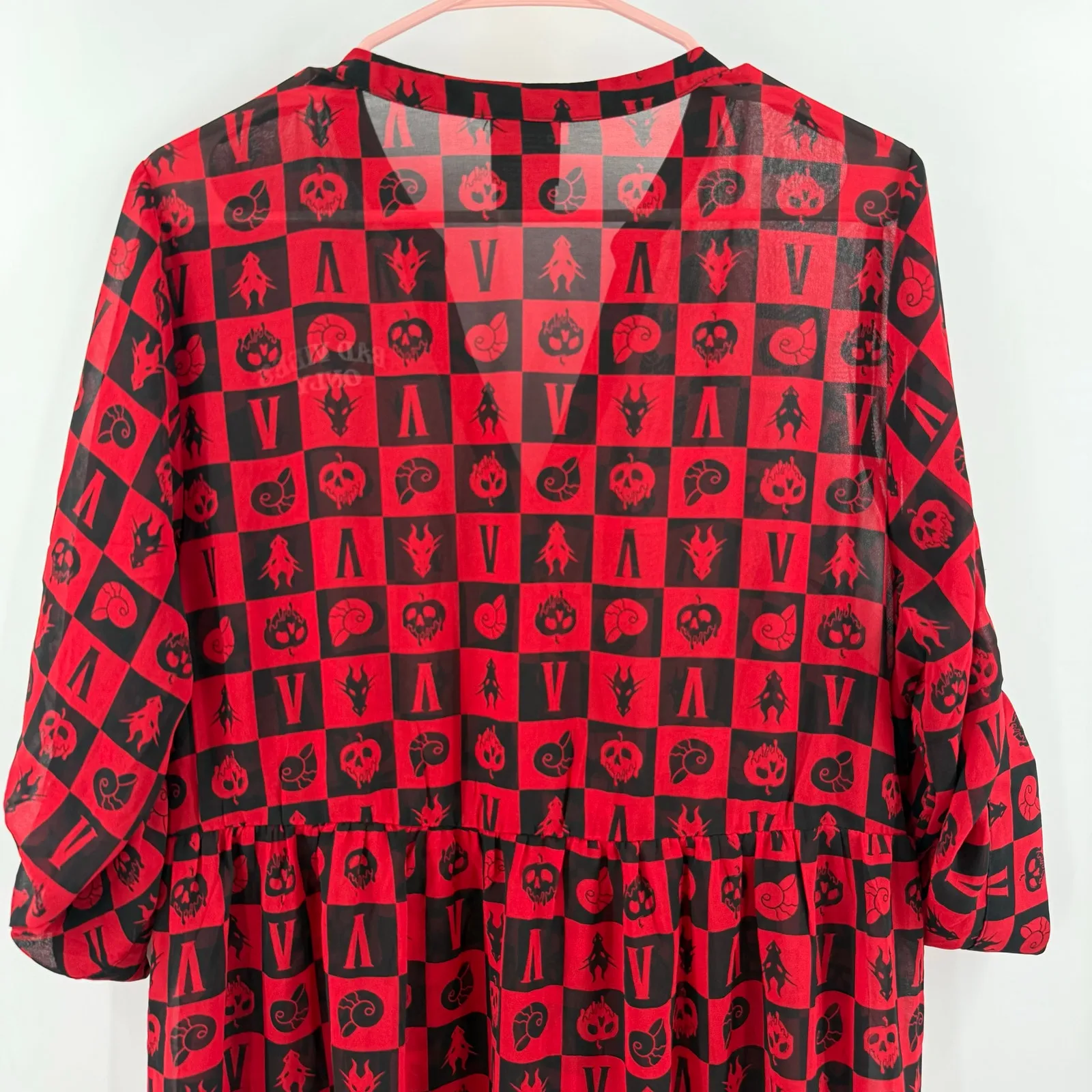 Torrid x Disney Villains "Bad Vibes Only" Chiffon Blouse Size 0 Lexie Hi Low Top - Image 8