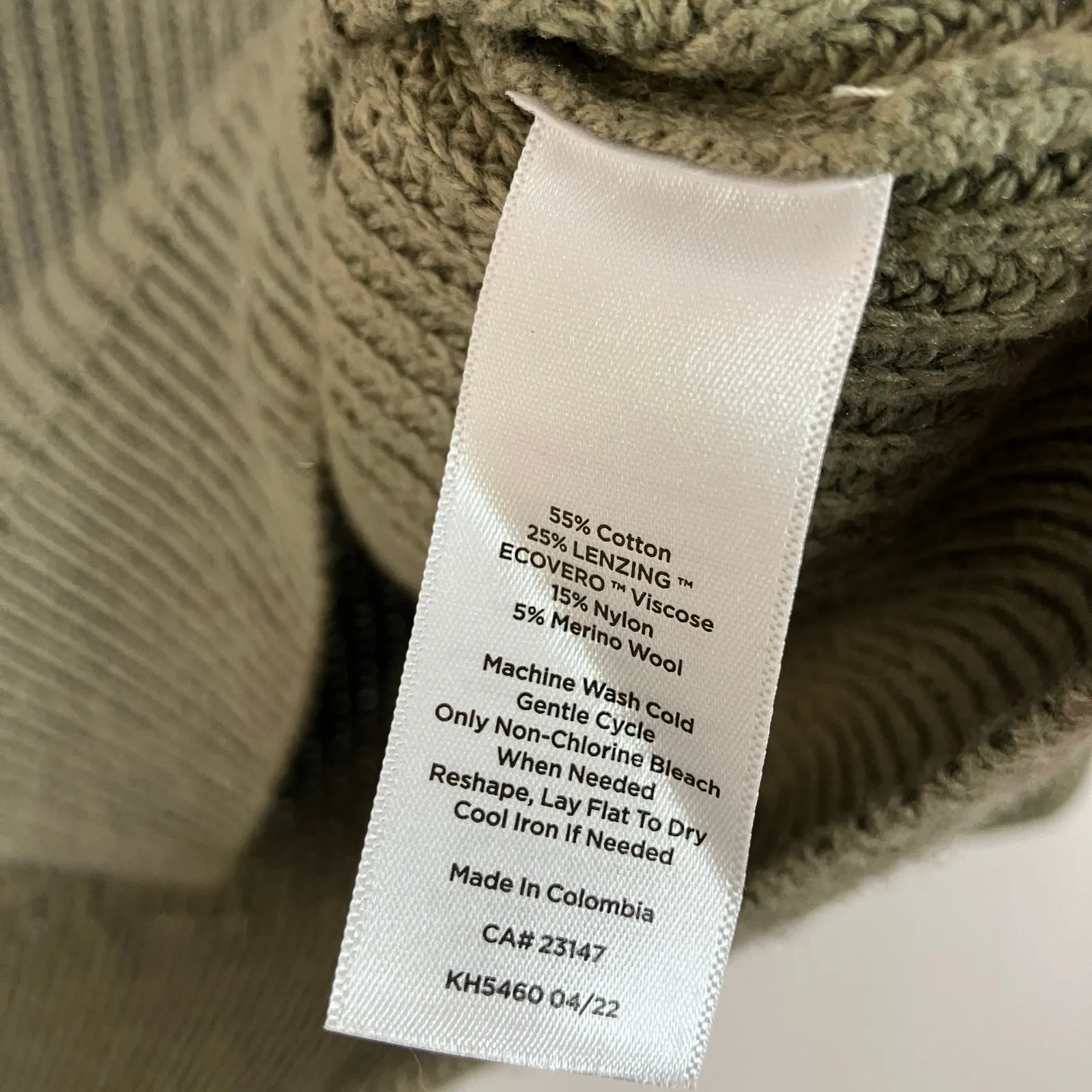 Talbots | Petite 1/4 Zip Pullover Sweater Olive Green Cotton Blend Womens LP - Image 5