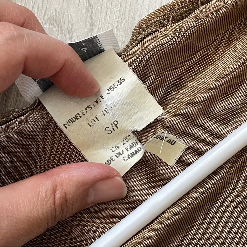 La Senza Bodysuit v neck twist crochet trim womens Brown small y2k romantic vtg - Image 8