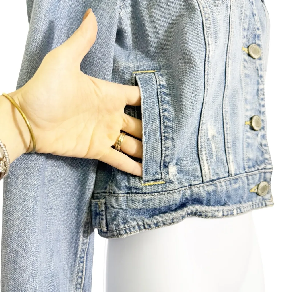 American‎ Eagle Cropped Denim Jacket size M - Image 5