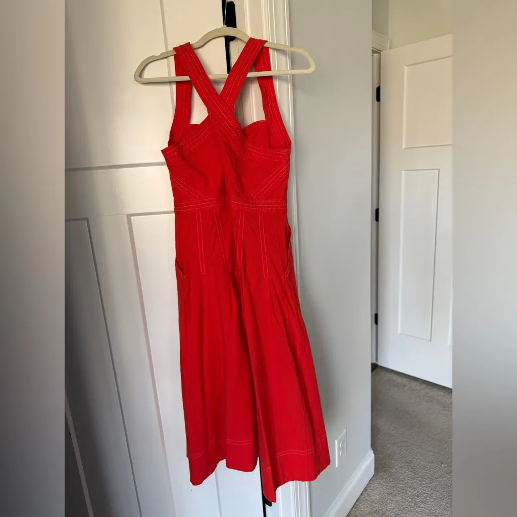 Maeve Anthropologie Sleeveless Dress Alessandra SQUARE NECK Cross-Back Midi - Image 7