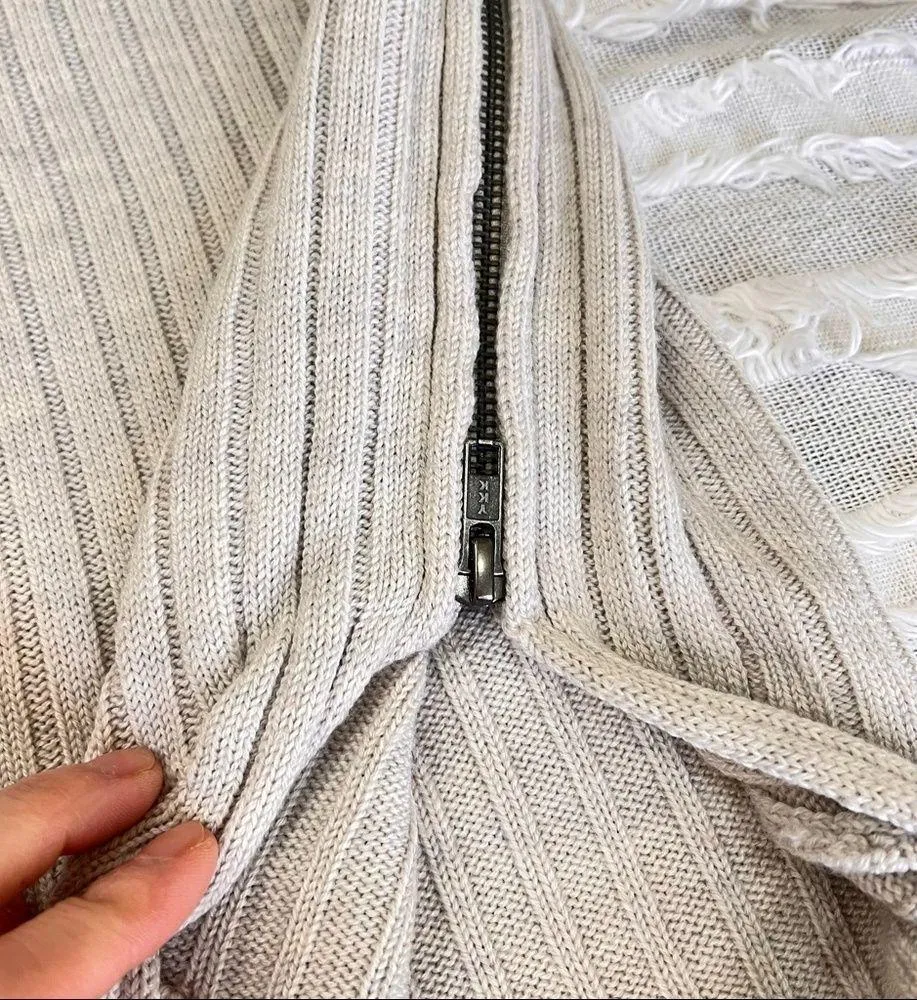 Garnet Hill Women Ribbed Knit 100% Wool Cowl Neck Pullover Sweater Sz XL Gray - Image 9