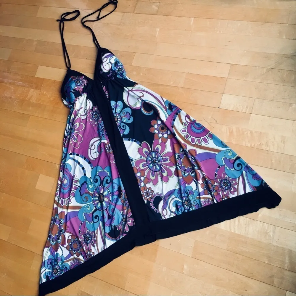 XOXO Colorful Halter Dress, Sharkbite Hem, Black, Pink, Blue, Neon, Size L - Image 7