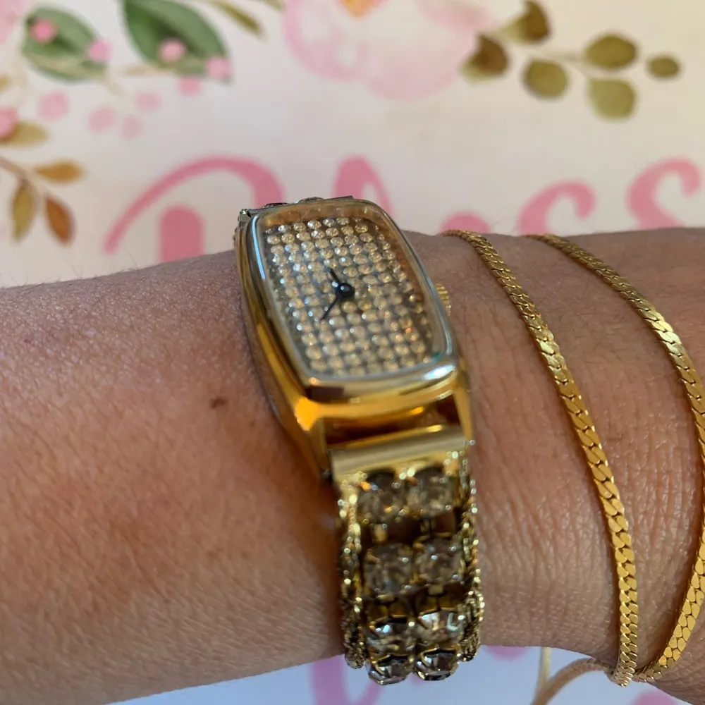 Vintage Harley Ronda watch movement Swiss rhinestone bracelet watch - Image 4