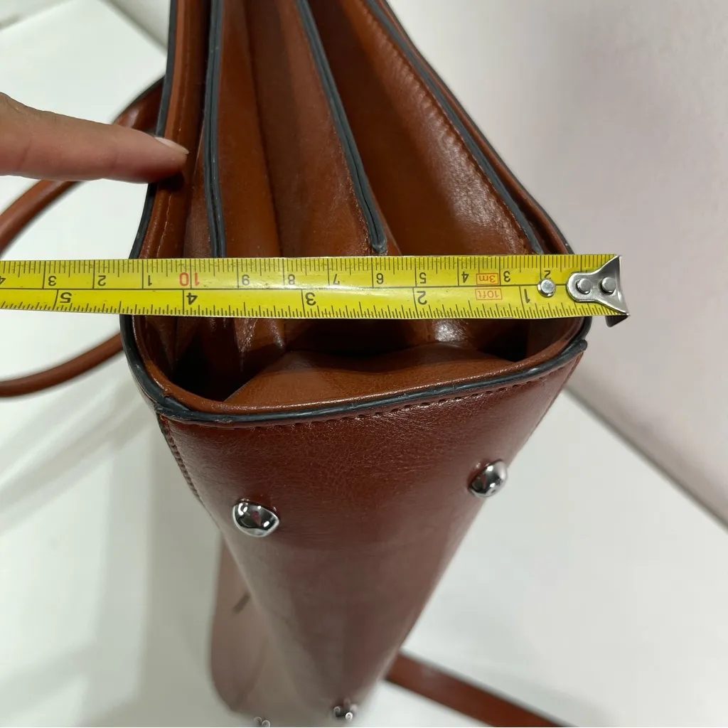 CLUCI Briefcase Work Bag Purse Brwn Shoulder Vegan Leather Laptop Padded Pocket Brown - Image 4