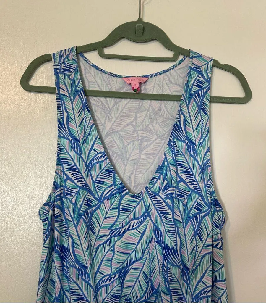 Lilly Pulitzer Paulina Jumpsuit Blue Lets Mango Womens Medium Sleeveless - Image 6