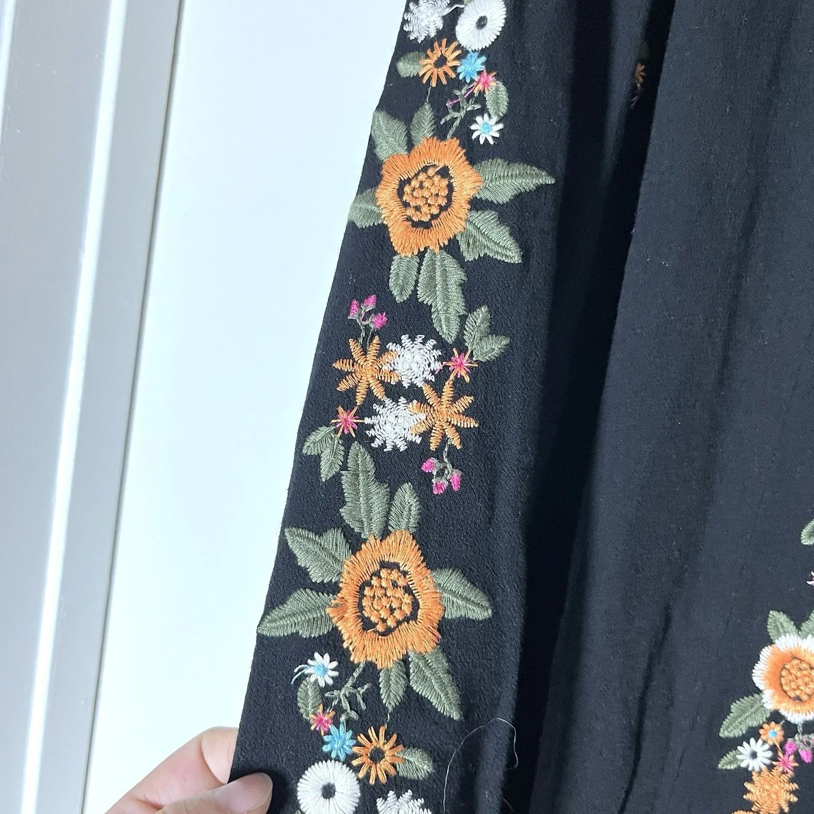 Altar’d State Dress L Floral Embroidered Lace Pullover Boho Fairy Long sleeves - Image 6