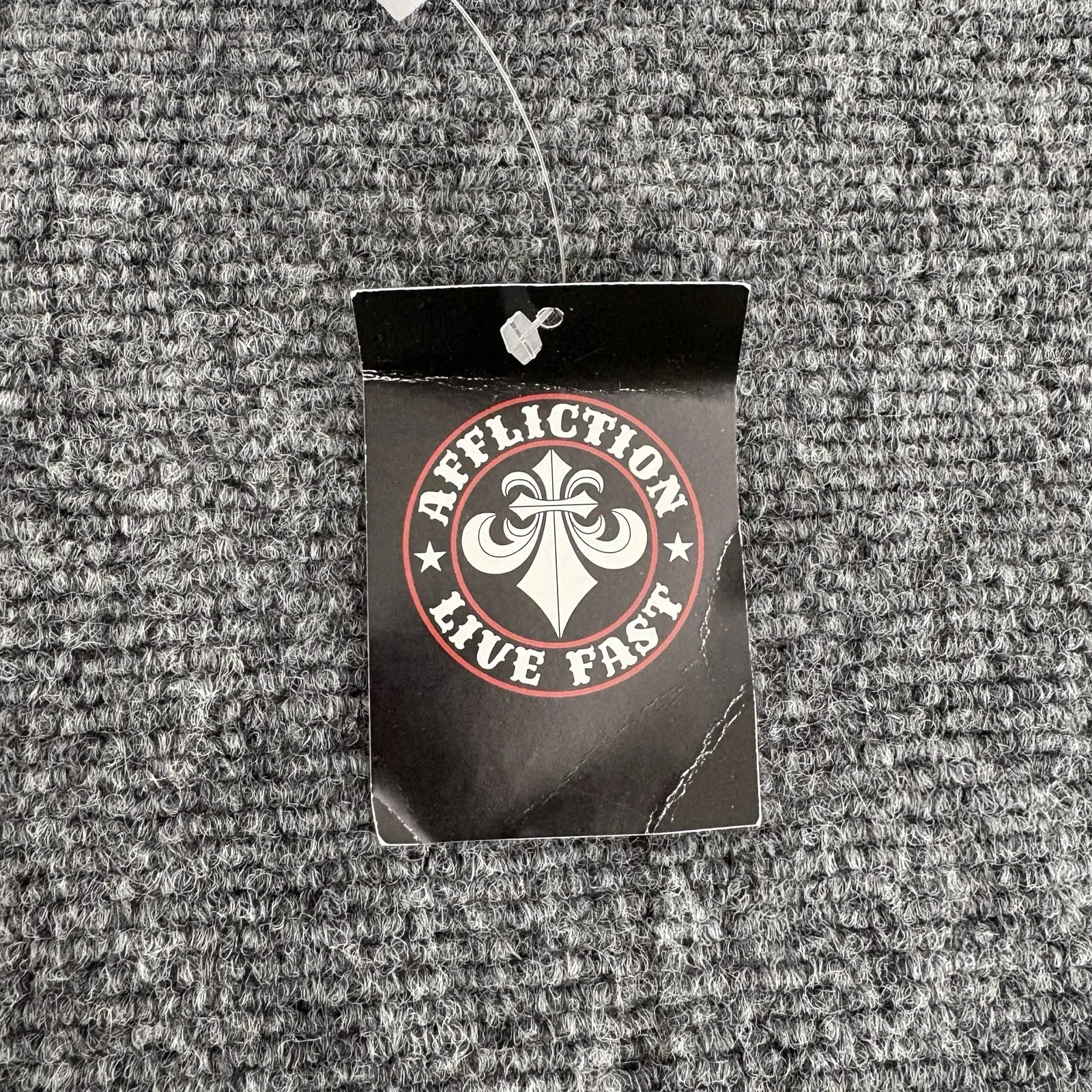 Affliction Womens L Tee White American Customs Rhinestone Distressed Western NEW - Image 4