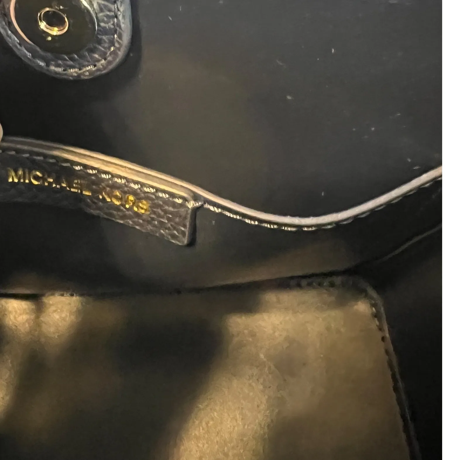 Michael Kors Gemma Small Satchel Navy Blue White Leather Crossbody NWT - Image 8