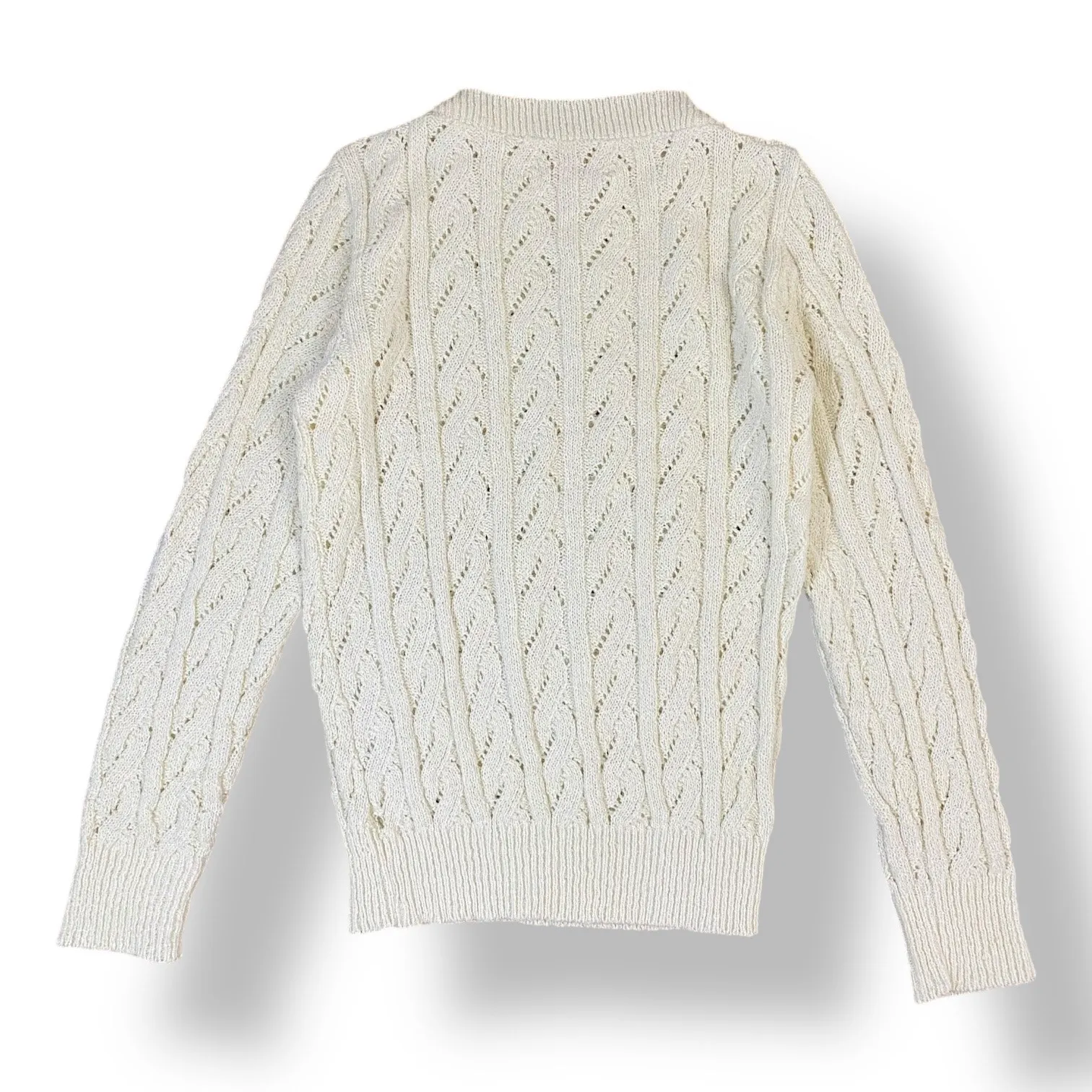 It’s Pure Gould Vintage 1970s Cream Knit Sweater Size Medium‎ Neutral Minimal - Image 5