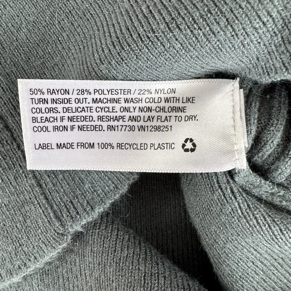 A New Day Vintage Blue Ribbed Slim Fit V Neck Cardigan Sweater Size XS - Image 9