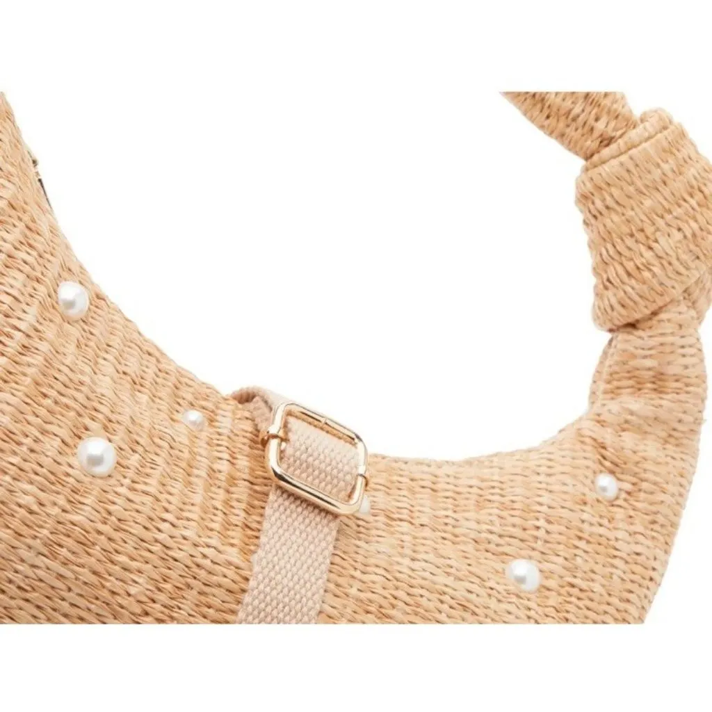 Crown Vintage Raffia Basket Seasonal Knit Hobo Bag NWOT - Image 7