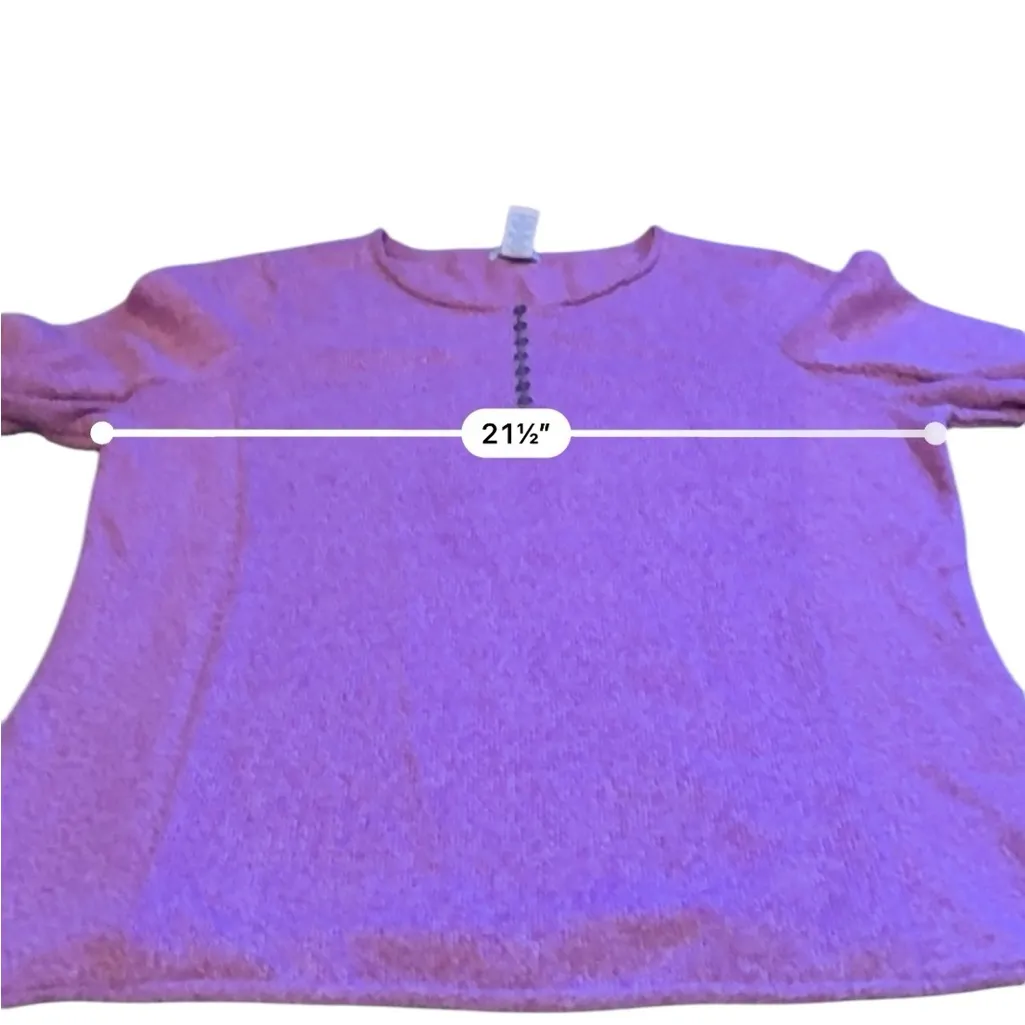 Sundance Homestead Henley Top Women’s Size‎ XL Rose Pink Silk Cotton Long Sleeve - Image 5
