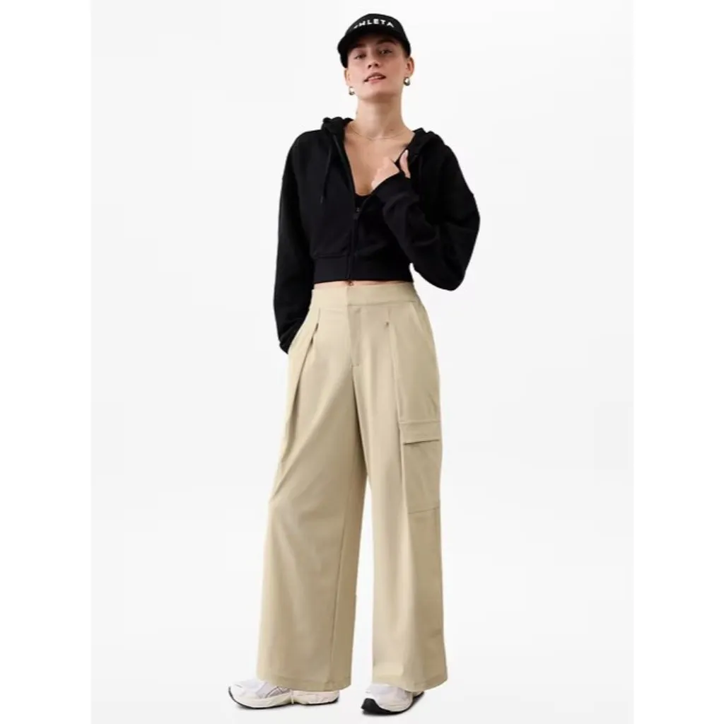 Athleta 12 Pinnacle Cargo Trouser Ecru Size 12 Regular - Image 5