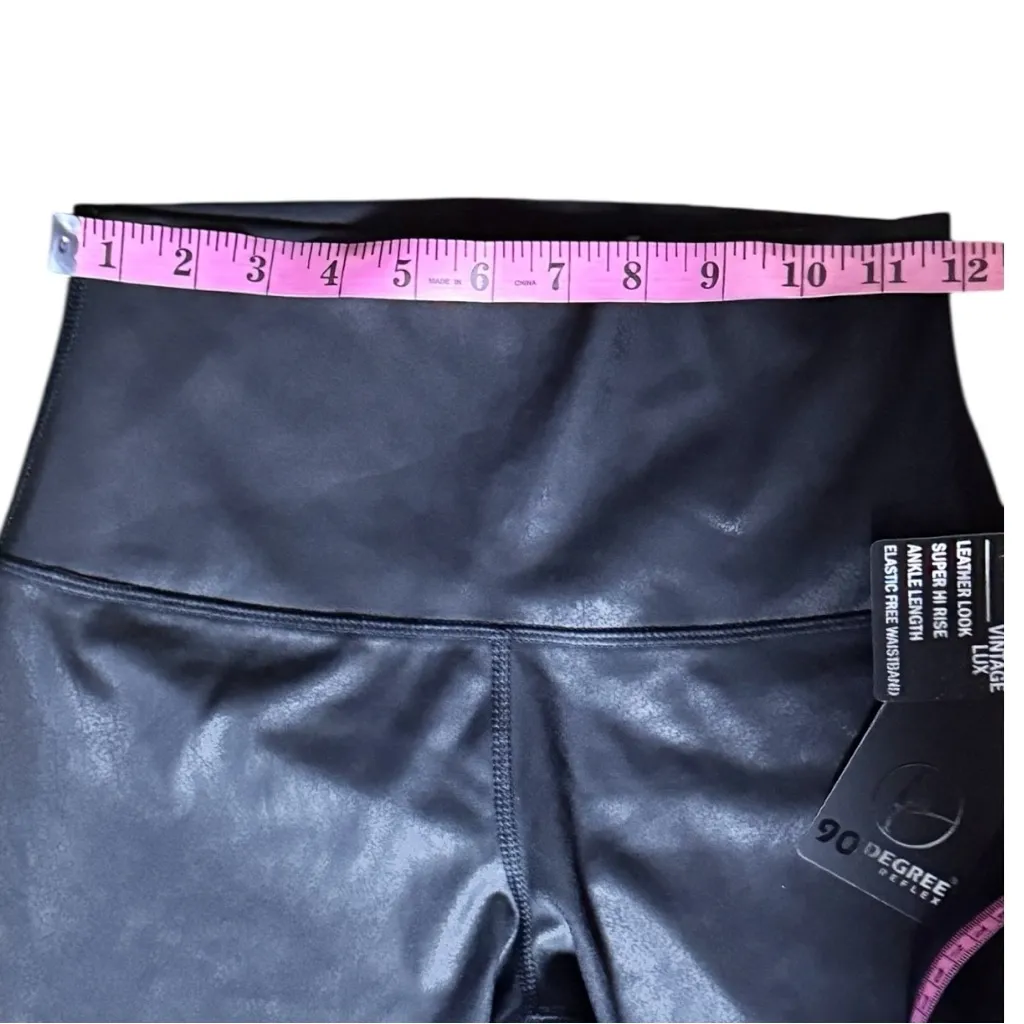 90 Degree By Reflex Cracked Black Activewear Sporty Workout Leggings Sz M NWT Size M - Image 7