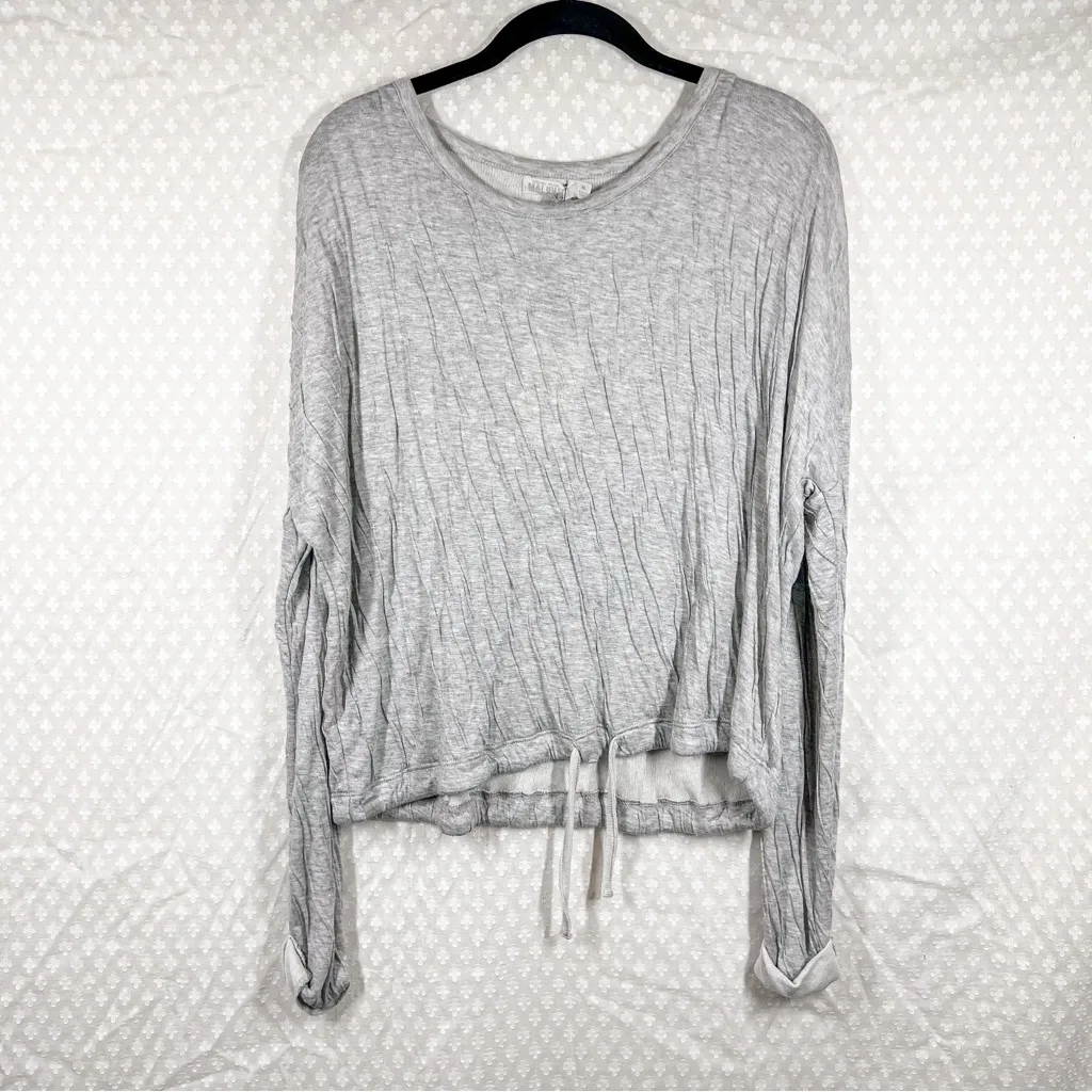 Barefoot‎ Dreams NWT Light Grey Crinkle Jersey Lounge Top - Image 2