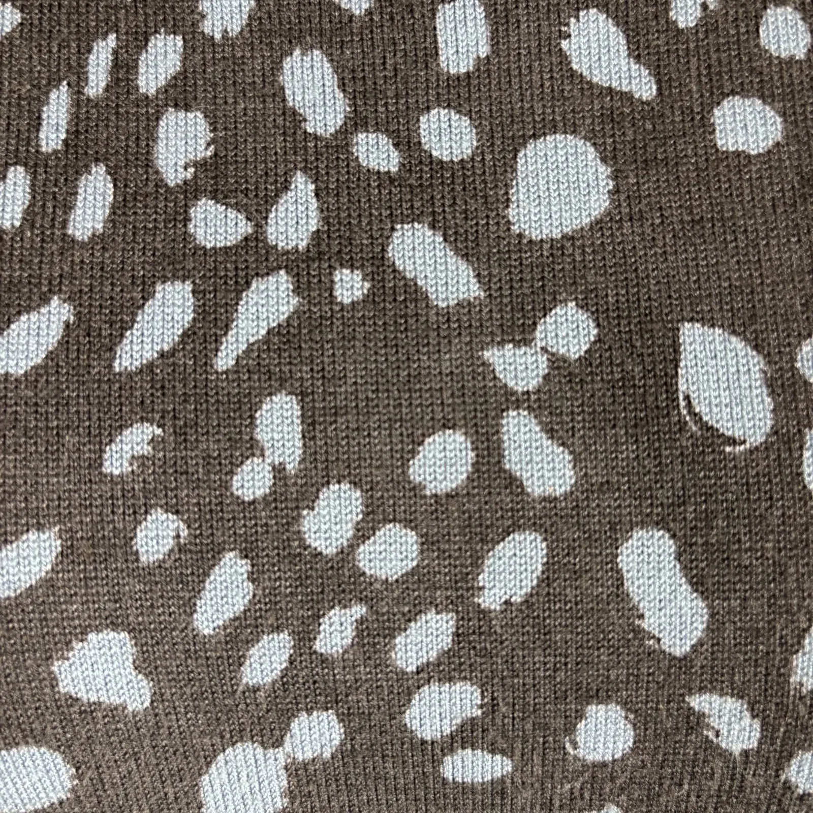 Javier Simorra Barcelona Sweater Top Womens 12 Blue Dot Mock Neck Short Sleeve Blue - Image 4