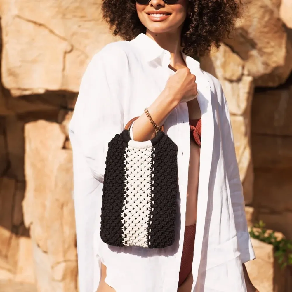 Curateur x Laude‎ the Label The Gabby Mini Macrame Bag Black - Image 5