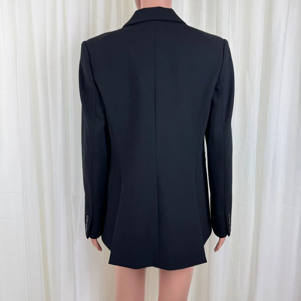 Women's T Tahari Military Style Blazer Jacket Career Size 8 Black - Image 4