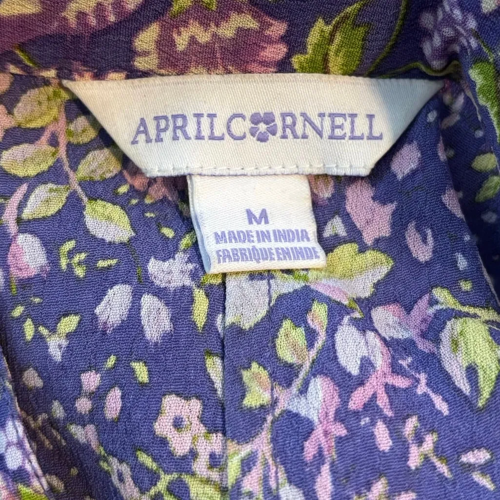 April Cornell Size M Penelope Purple Floral Maxi Dress Cottage Core Sleeveless Size M - Image 4