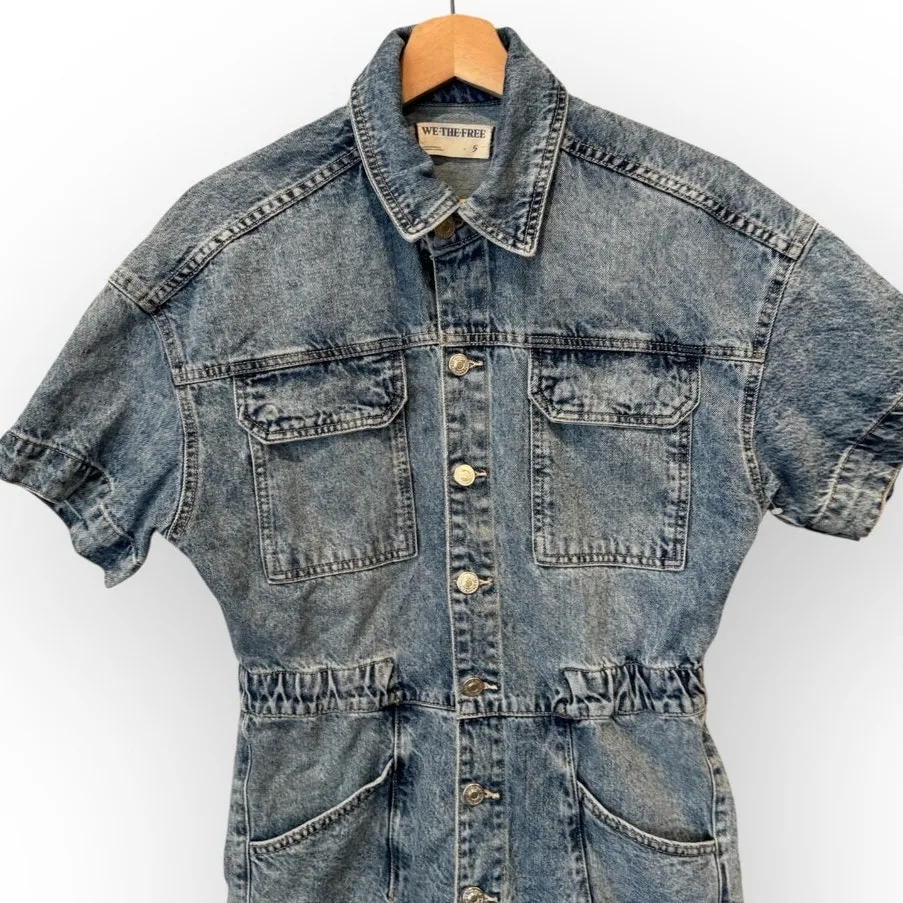 Free People Marci Cuffed Shortalls Size Small - Image 7