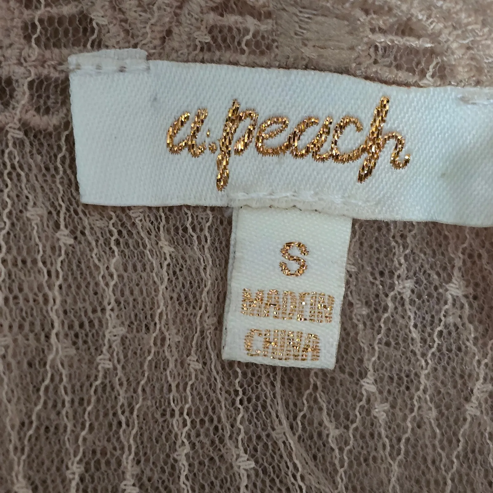 Buckle A Peach Pink Ruffle Trimmed Sheer Swiss Dot Long Sleeve Top S Romantic - Image 6