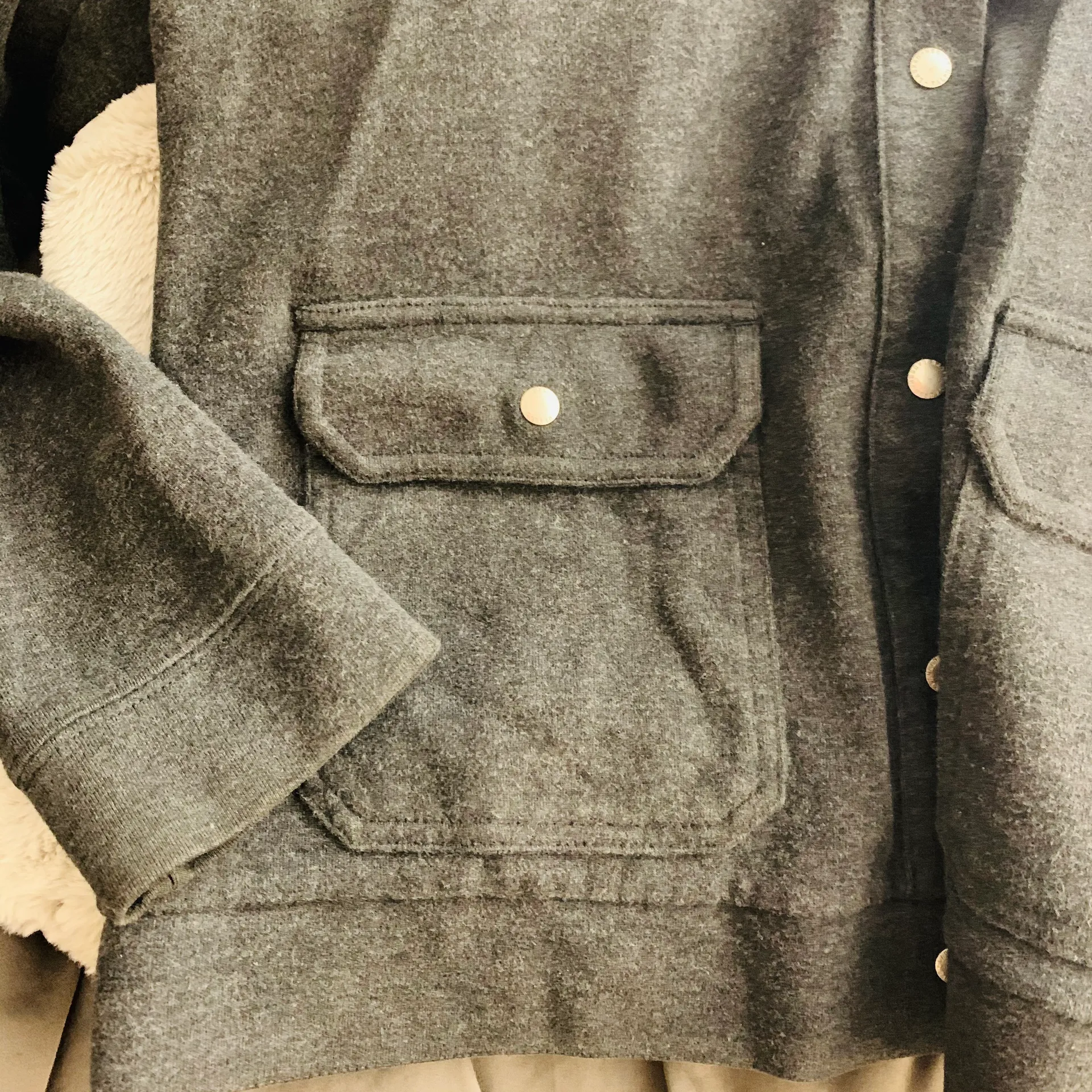 Ralph Lauren Lauren  Snap Button Front Jacket / Shacket in Grey size M - Image 7