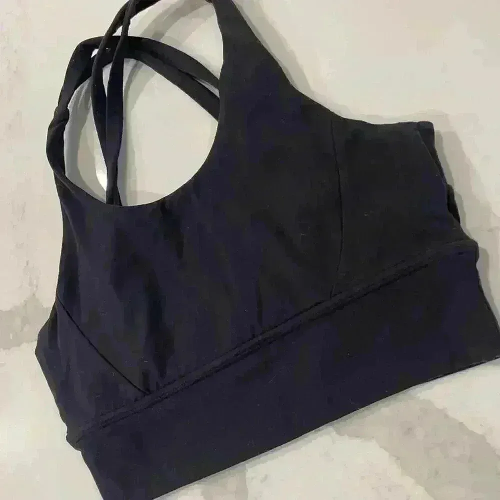 BuffBunny Rosa Black Strappy Sports Bra Womens Size XS Medium Support Activewear - Image 3