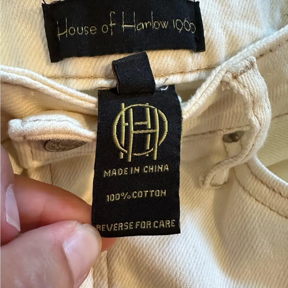 House of Harlow 1960 Womens Cream Jeans Size 28 Straight High Rise - Image 7