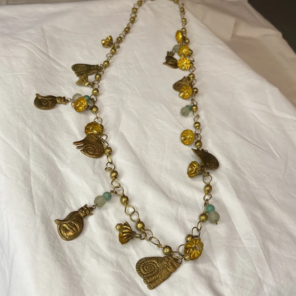 Cat Necklace, Vintage Laurel Birch early‎ work Gold - Image 6