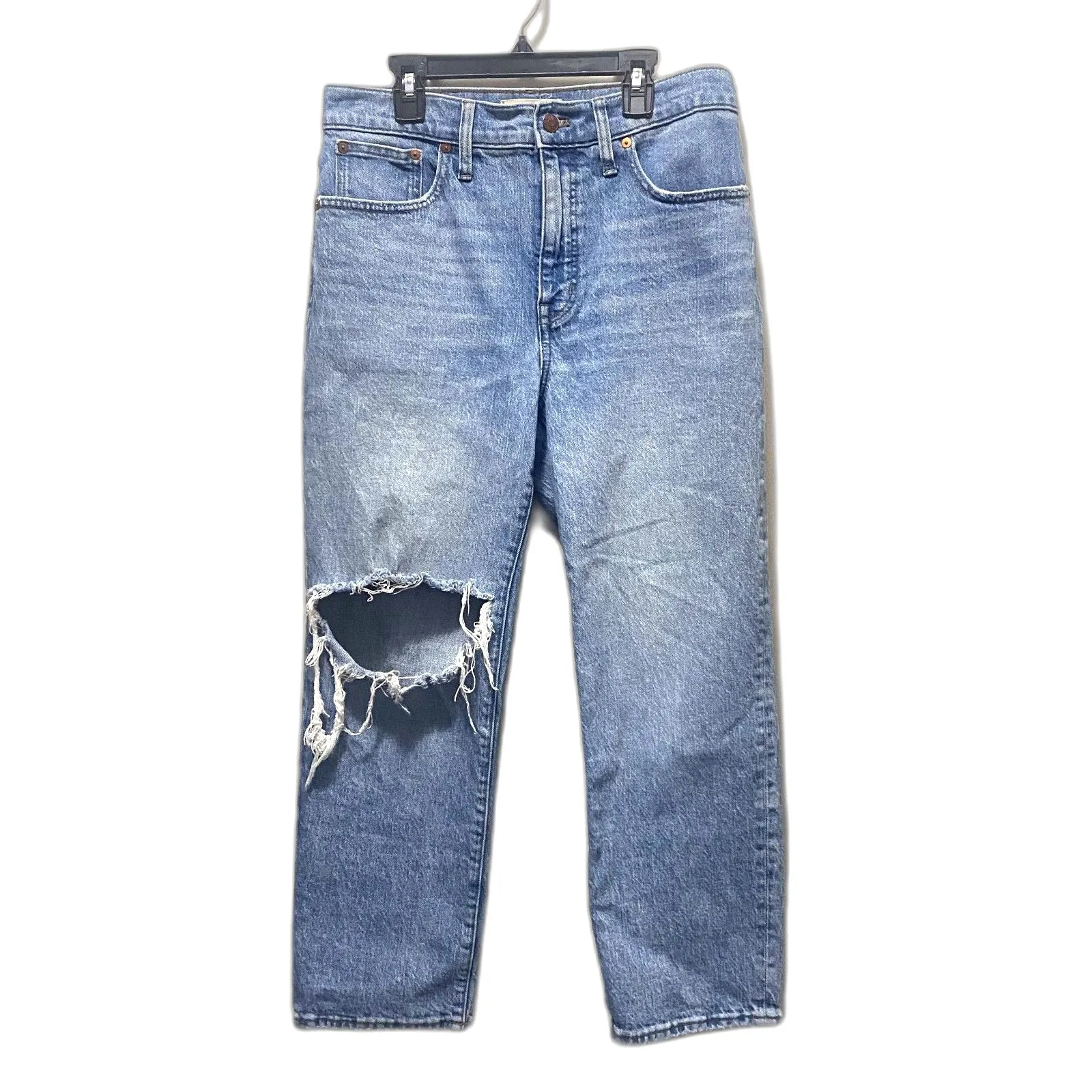 Madewell The Perfect Vintage‎ Straight Jean Reinhart Wash Distressed Size 29P - Image 2