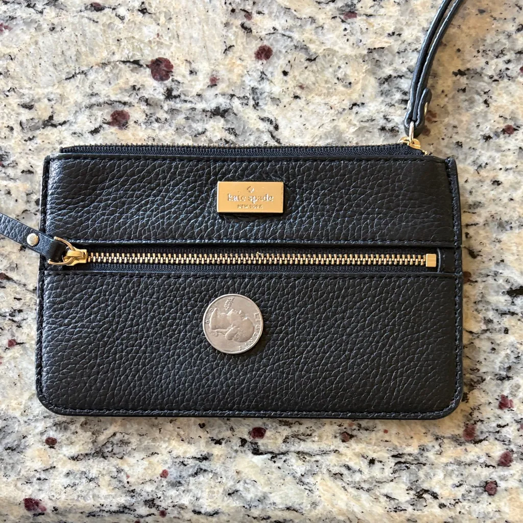 Kate Spade Black Pebbled Leather Wristlet - Image 8