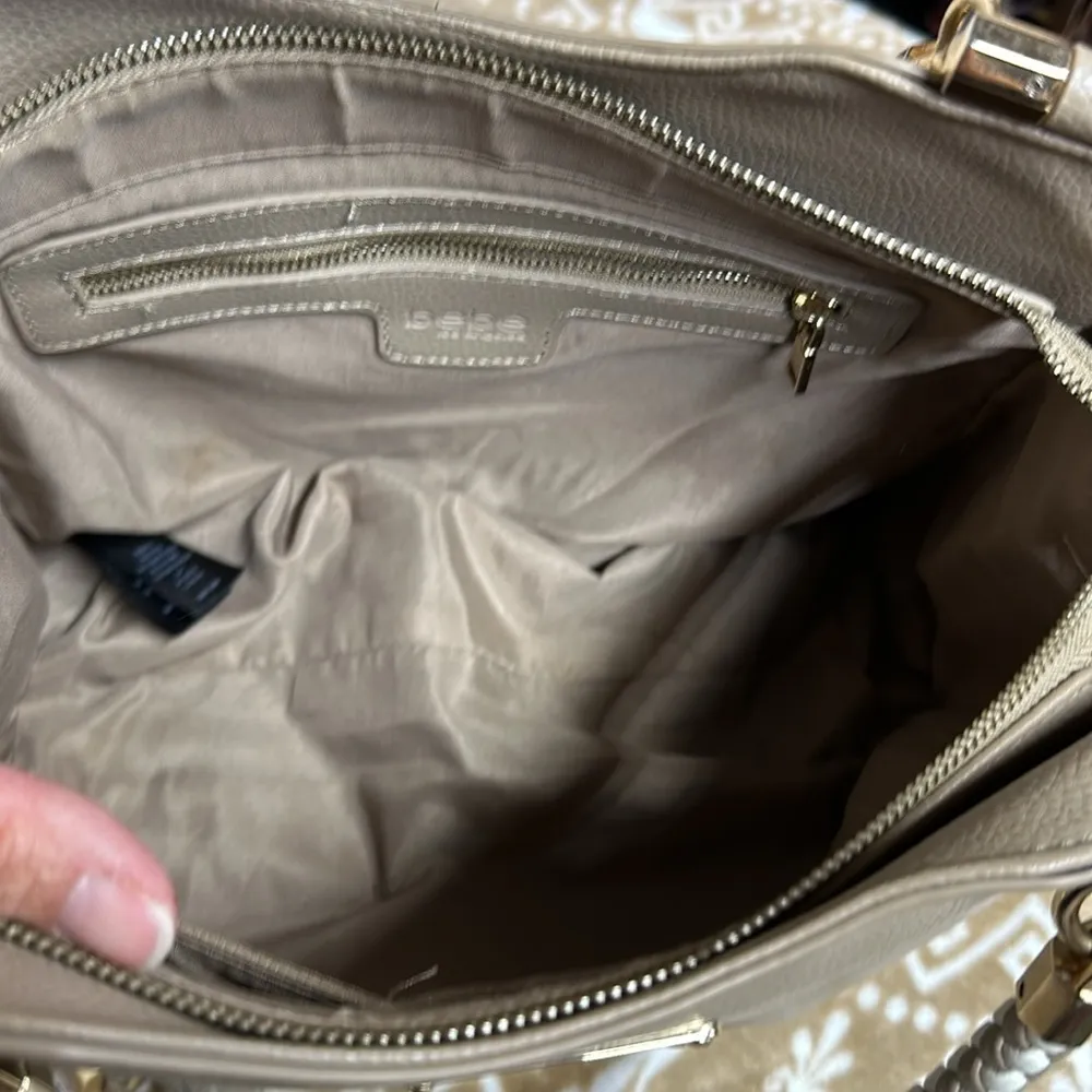 Pebble Texture Natalie Shopper Taupe with Tassels - Image 10