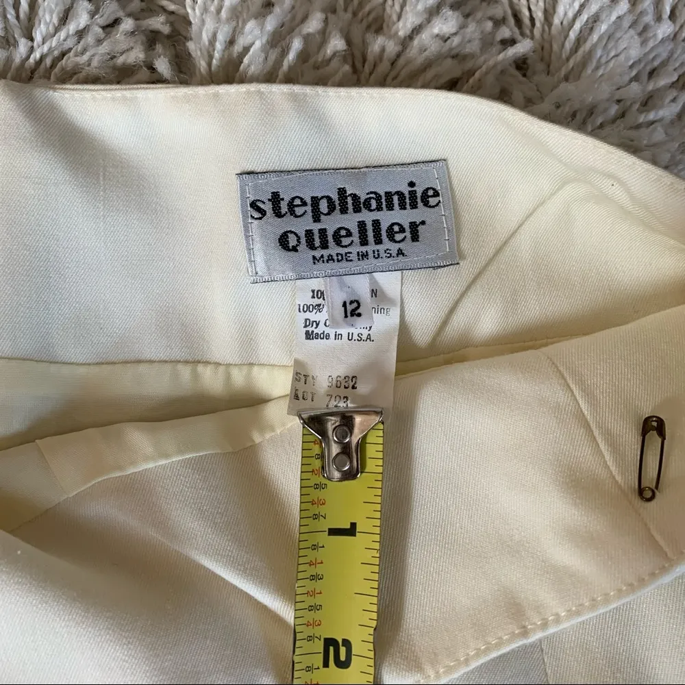 NWT Bloomingdales Cream White Boho Beachy Stephanie Queller Pencil Skirt Size 28 - Image 5