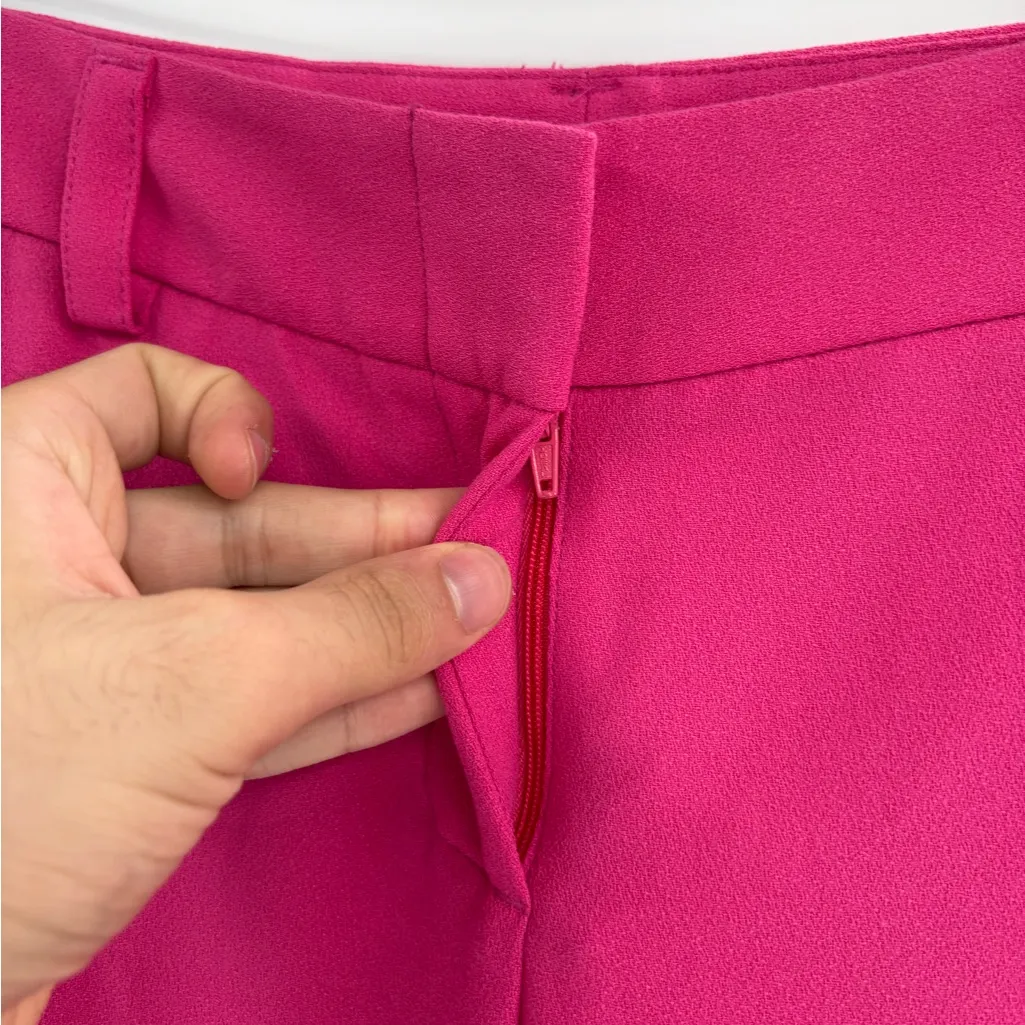 Alice + Olivia pink Pompey pleated front high waisted wide leg trousers pants 6 - Image 5